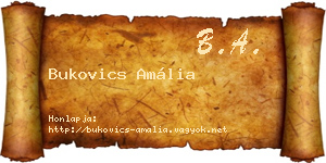 Bukovics Amália névjegykártya