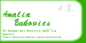 amalia bukovics business card